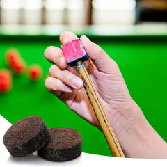 3pcs 13mm Billiards Club Heads Replacement Kit Brown Faux Leather Single Layer