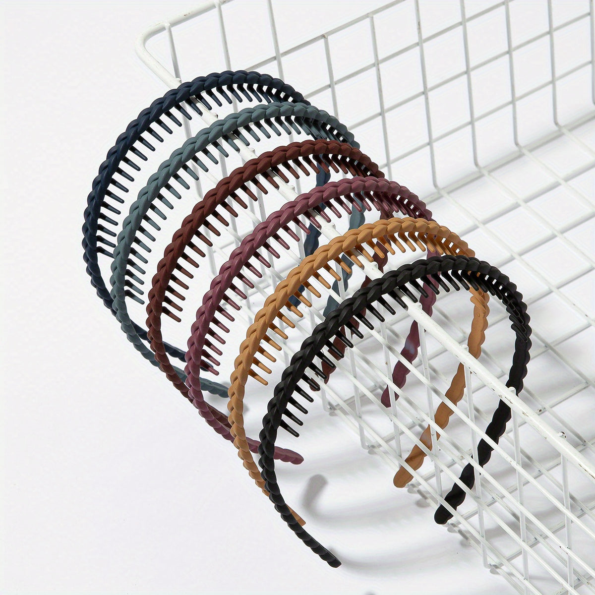6PCS Multicolor Wavy Hair Band Plastic Headbands Style Hair Hoop