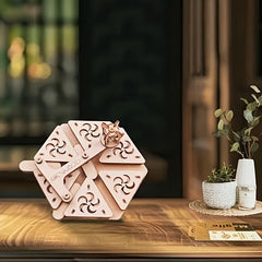 3D Wooden Octahedron Puzzle with Intricate Patterns - Ideal Gift for Birthdays
