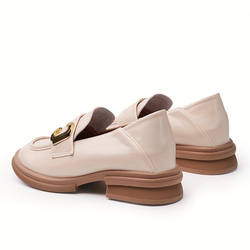 Women's Block Heel Loafers Soft Sole Slip On Shoes