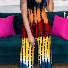 Spaghetti Wide Leg Jumpsuit Sexy Sleeveless V Neck Jumpsuit