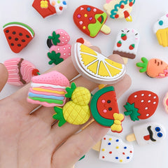 24pcs Cartoon Ice Cream Shoe Charm DIY Decoration Set
