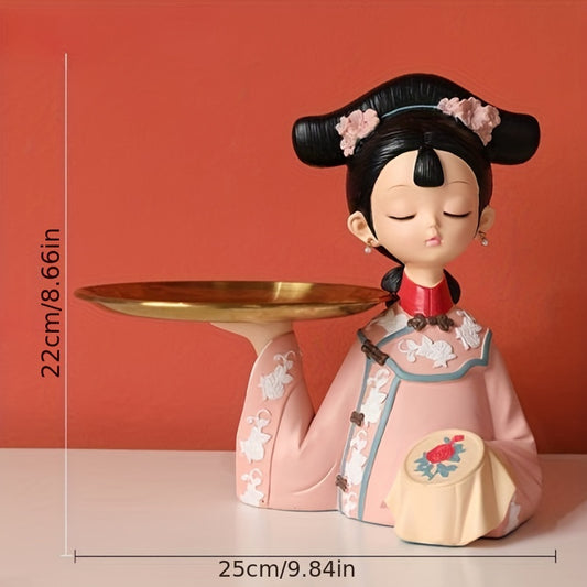 Ancient Style Girls Storage Tray Entrance Key Holder Home Organization
