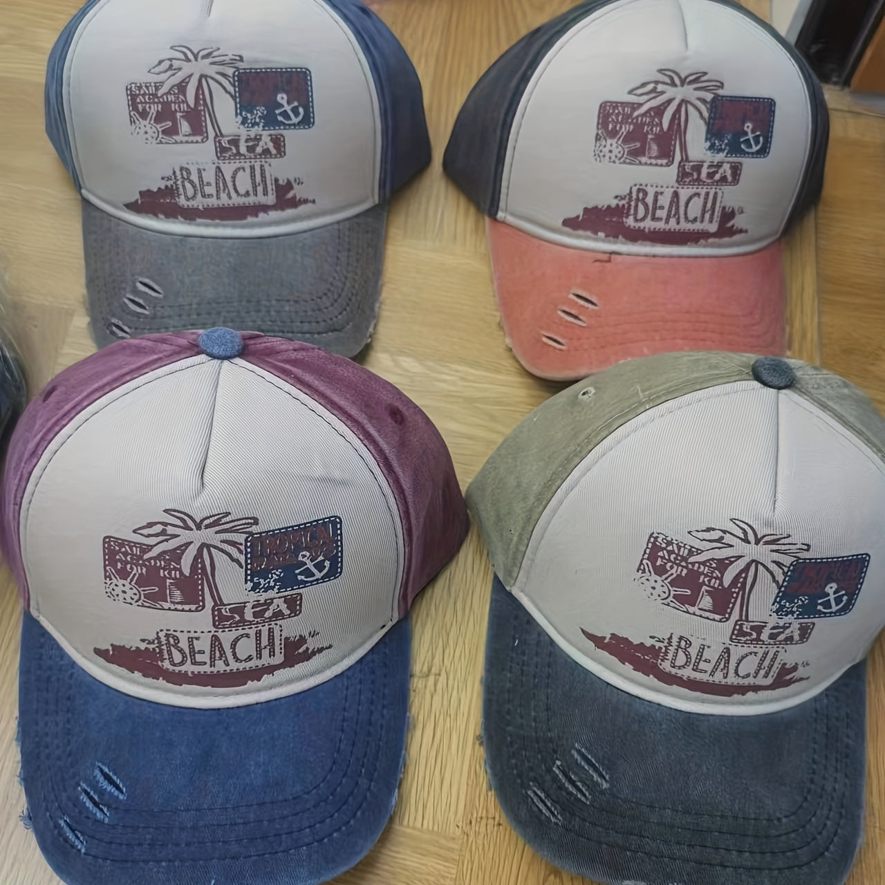 Graffiti Print Baseball Cap Washed Distressed Cap