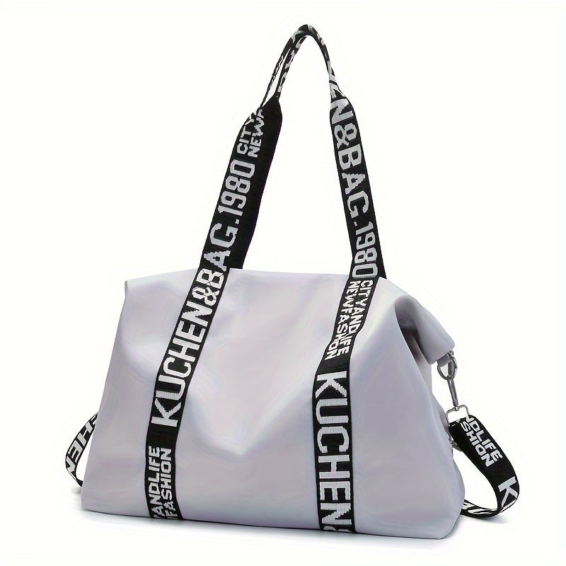 Lightweight Shoulder Sports Bag Letter Pattern Carry On Duffle Bag