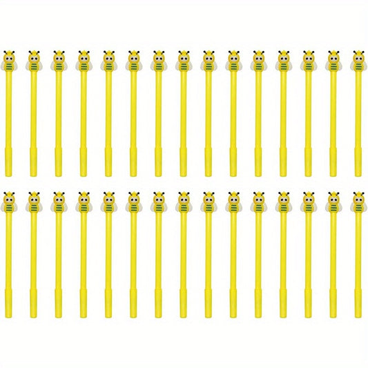 30pcs Bumble Bee Gel Pens Yellow Cartoon 0.5mm for Party Favors