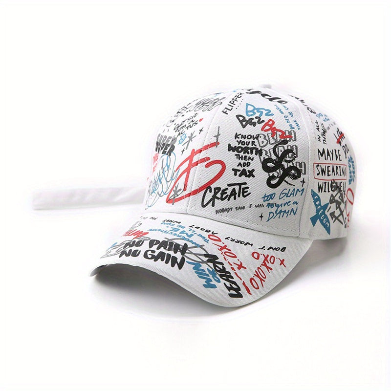 Cartoon Graffiti Hipster Peaked Hat Street Baseball Cap Adjustable