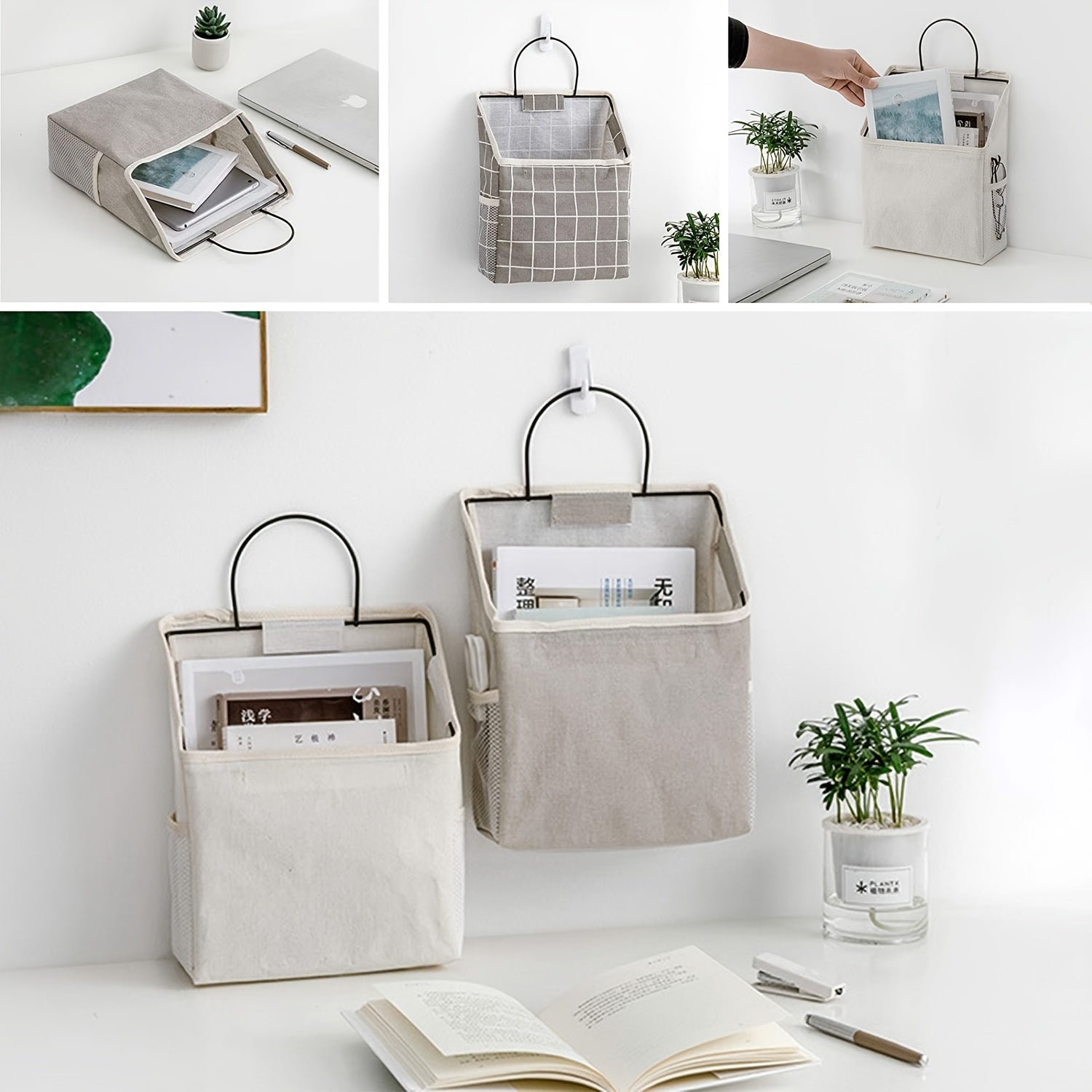 Double Sided Hanging Storage Bag Organizer for Bedroom Bathroom
