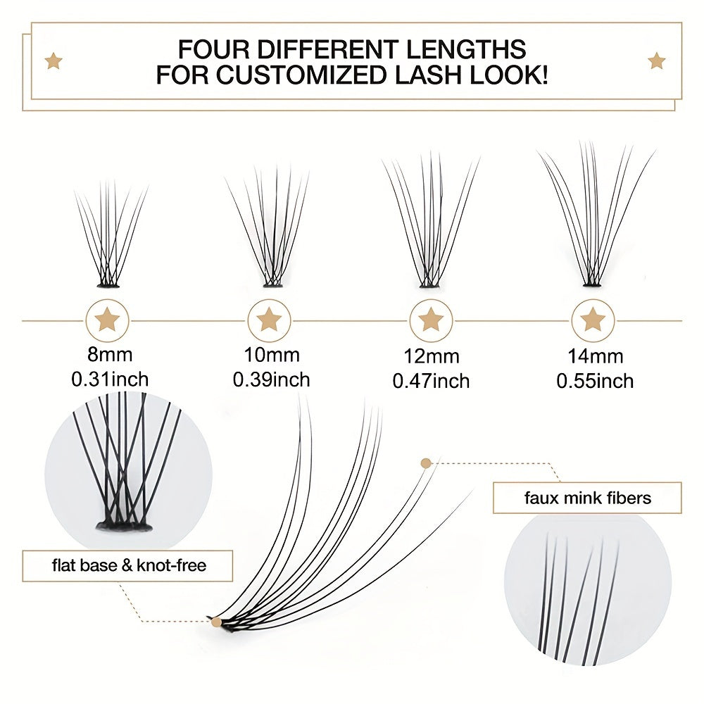 Medium Cluster Fans Lashes Segmented False Eyelashes 60 Clusters