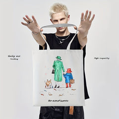 Colorful Pattern Tote Bag Canvas Sling Bag for Daily Use