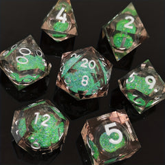 7pcs Quicksand Resin Dice Set Liquid Core Game Accessories