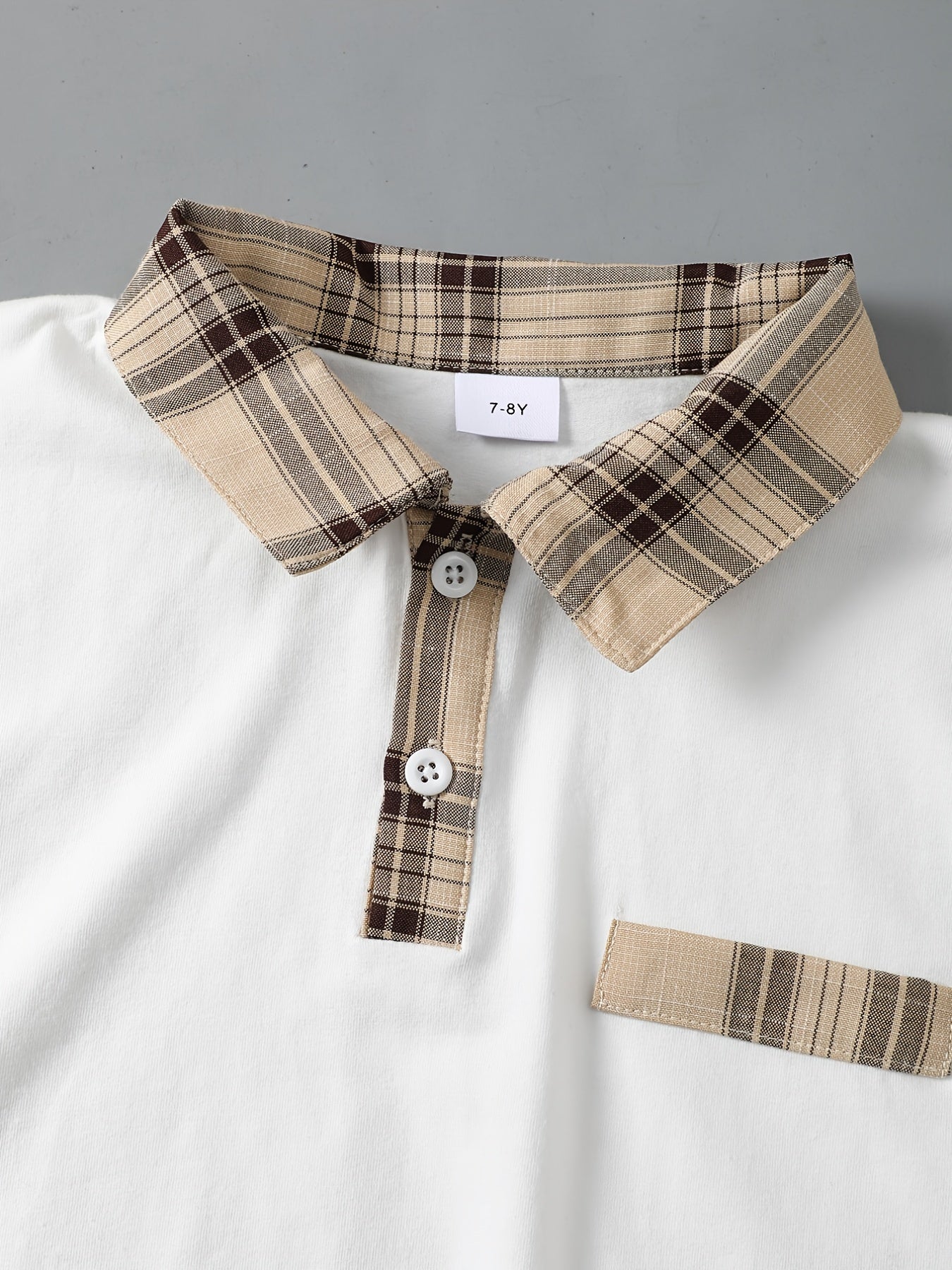 Girls Preppy Patchwork Polo Top & Plaid Skirt Set Summer Clothes