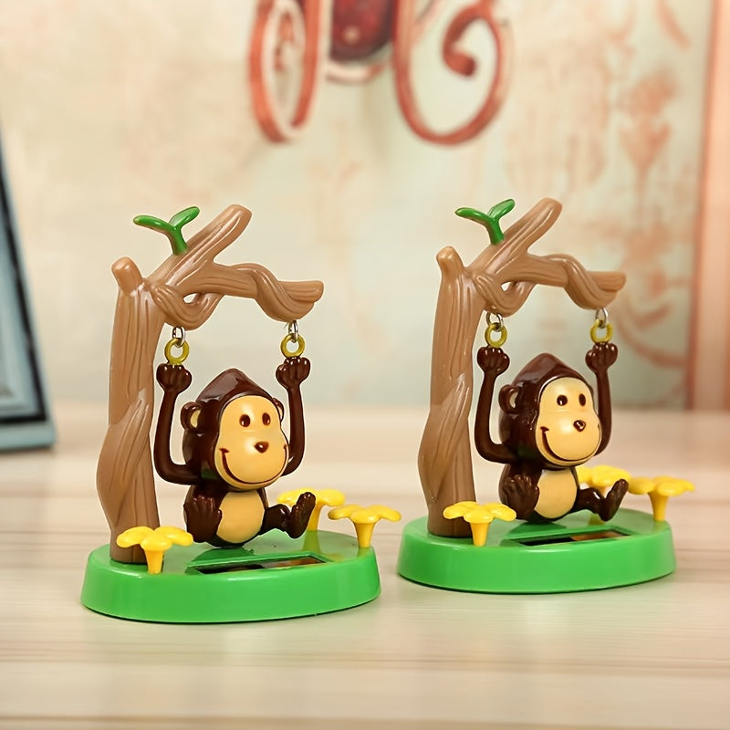 Swing Monkey Solar Car Decoration Animal Figure Head Shaking No Electri