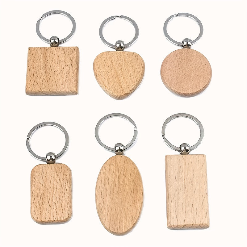 Wood Keychain Wooden Pendant Creative Small Gift DIY Engraved