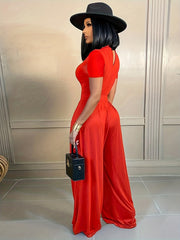 Casual Two piece Set Tee & Wide Leg Pants Outfit