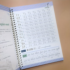Reusable Artistic English Grooved Practice Workbook Multicolor Paper Material