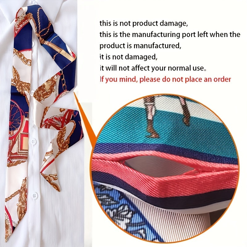 Skinny Scarf Long Ribbon Neckerchief French Style Twilly Scarf