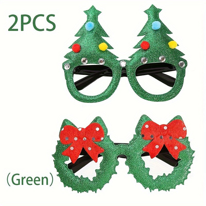 12pcs Christmas Party Funny Glasses with Fur Ball - Must Have for Games