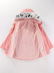 Toddler Girls Fleece Hooded Jacket Coat For Fall Winter