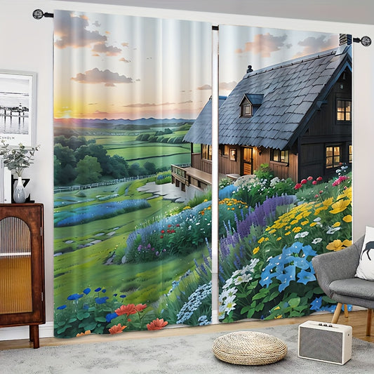 Cartoon Garden Curtain Tapestry For Outdoor Party Decoration