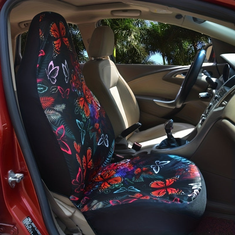 Anime Pattern Car Seat Cover Butterfly Print One piece Hooded Car Cover