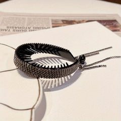 Rhinestone Hairband With Tassel for Women Ponytail Hairpin