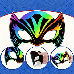 12pcs Scratch Art Hero Masks Kit for Costume Parties Mardi Gras