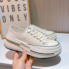 Women's Thick Bottom Canvas Casual Shoes Low Top Outdoor Shoes