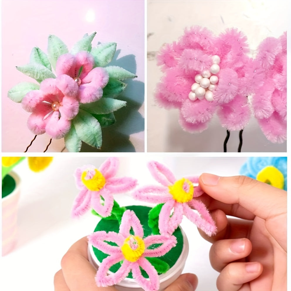 50pcs Pipe Chenille Rod Set For Arts Crafts Decorations Random Mixing