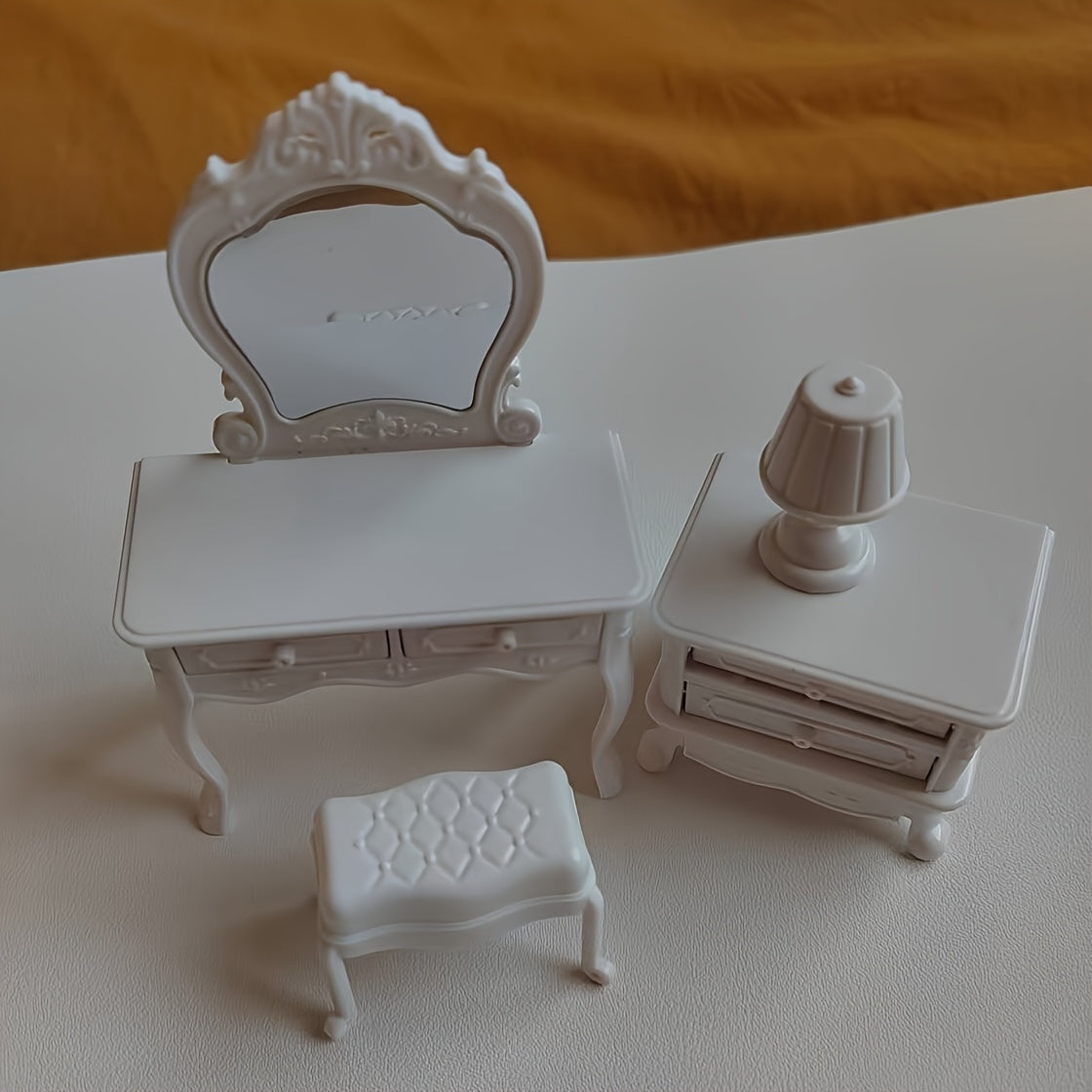 Mini Furniture Makeup Table Bedside Table for Dollhouse Home Decor