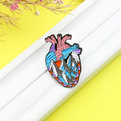 Ice Mountain Heart Men's Brooch