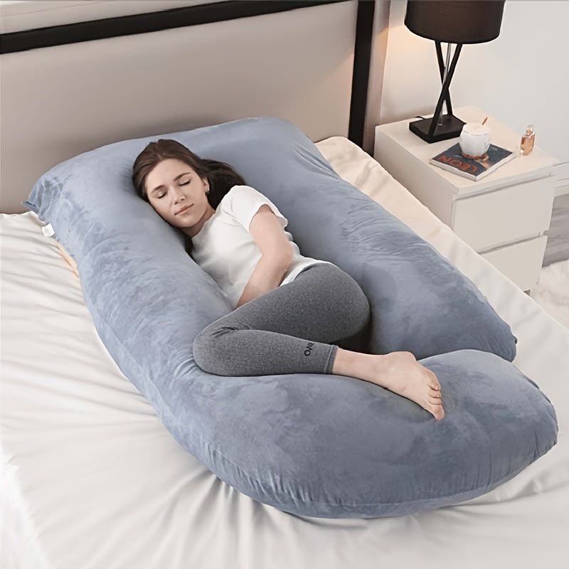 Cooling J Shape Pregnancy Pillow Dark Grey Cover