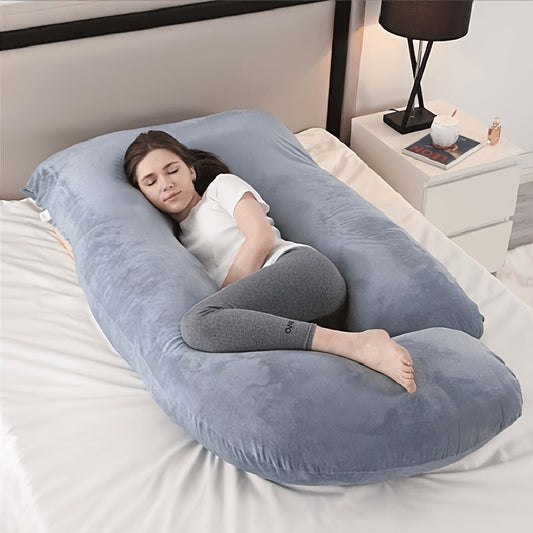 Cooling J Shape Pregnancy Pillow Dark Grey Cover
