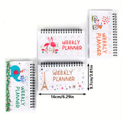 One Week Planner Schedule Book Student Portable Coil Flip Notepad