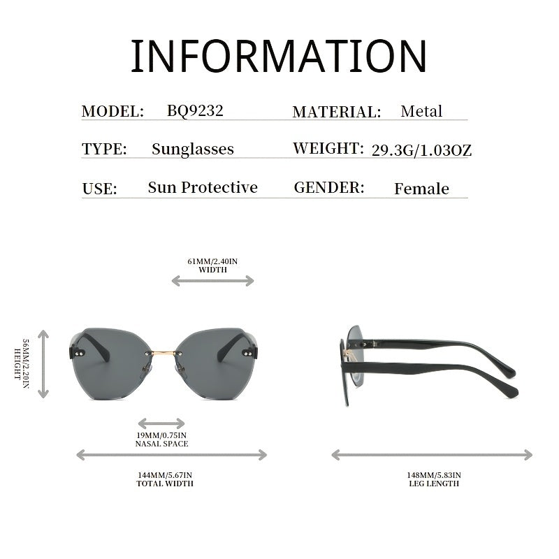 Rimless Ombre Lens Sunglasses Cut Edge Eyewear UV400