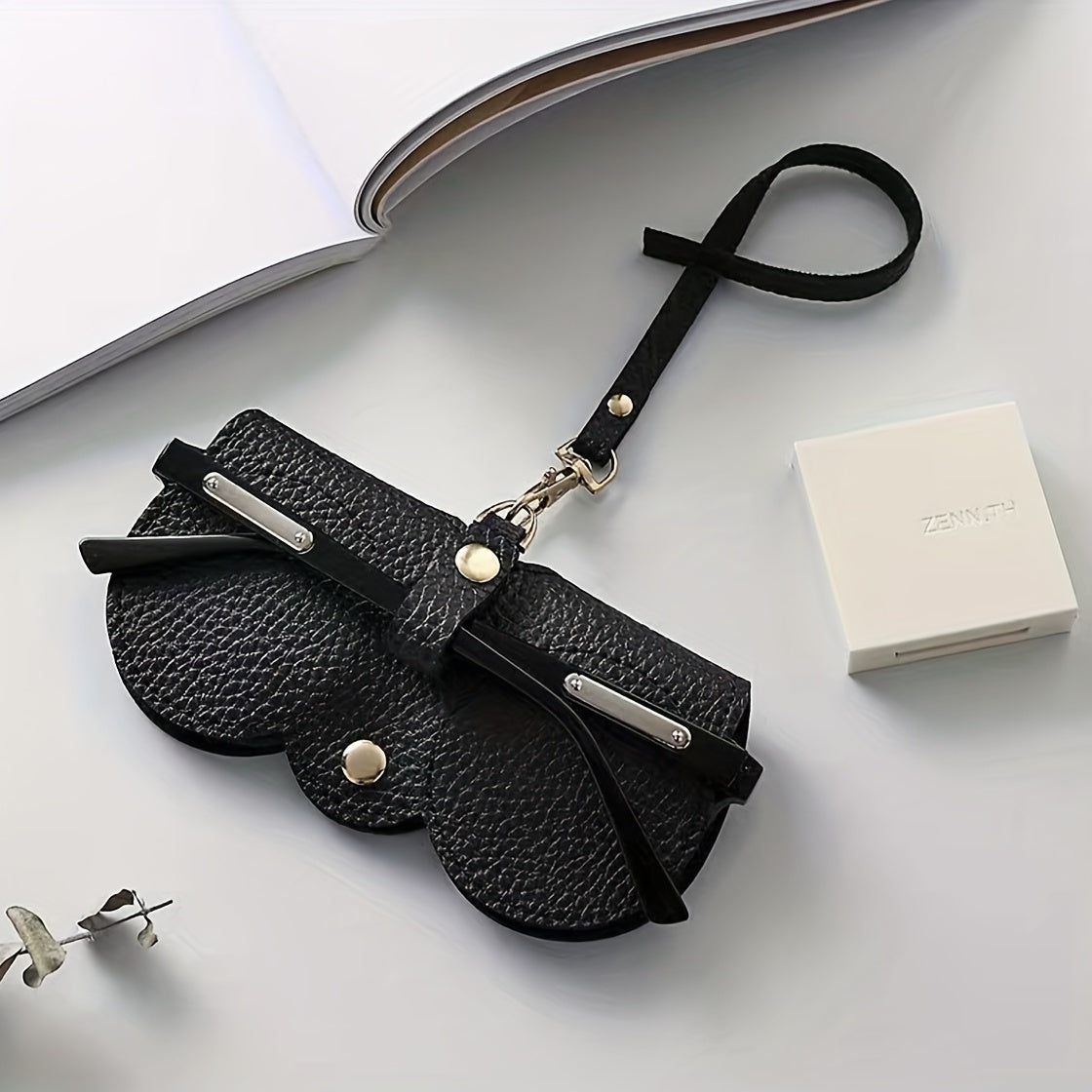 Lychee Embossed Glasses Cover PU Leather Sunglasses Reading Glasses Bag