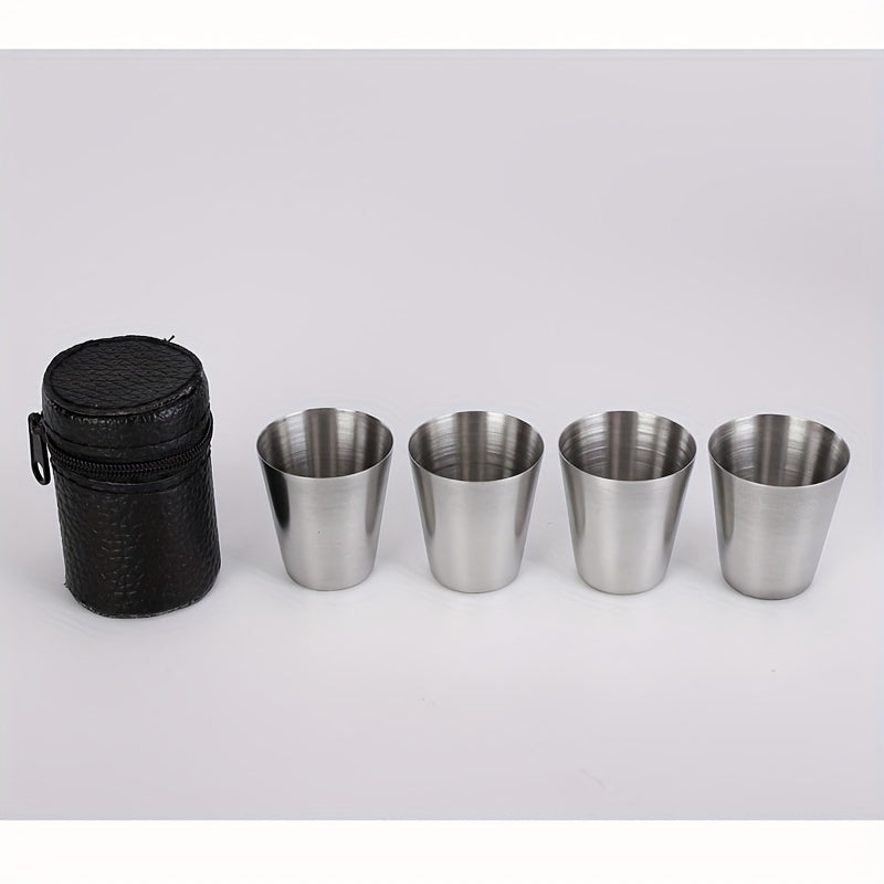 30ml Stainless Steel Beer Cups Set for Travel Outdoor Camping