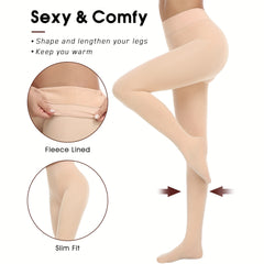Plush Lined Tights Opaque High Waist Thermal Leggings