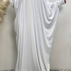 Casual Abaya Dress Women's Plus Solid Long Sleeve Maxi Dress