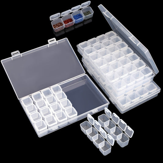 3pcs Diamond Painting Embroidery Box 28 Grids Plastic Storage Containers