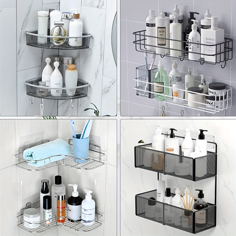 2pcs Shower Gel Glue Soap Holder Bathroom Storage Rack