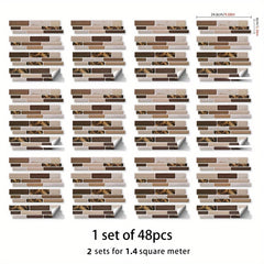 12pcs Marble 3D Self Adhesive Tile Sticker Waterproof