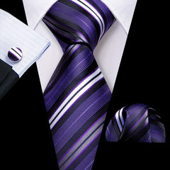 Men's Diagonal Striped Jacquard Tie Set