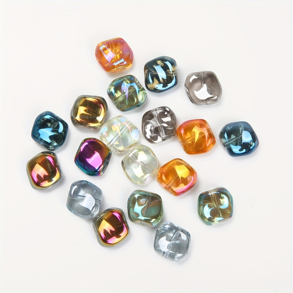 30pcs 11mm AB Glass Beads Irregular Flat Earrings Charms for DIY Jewelry Making