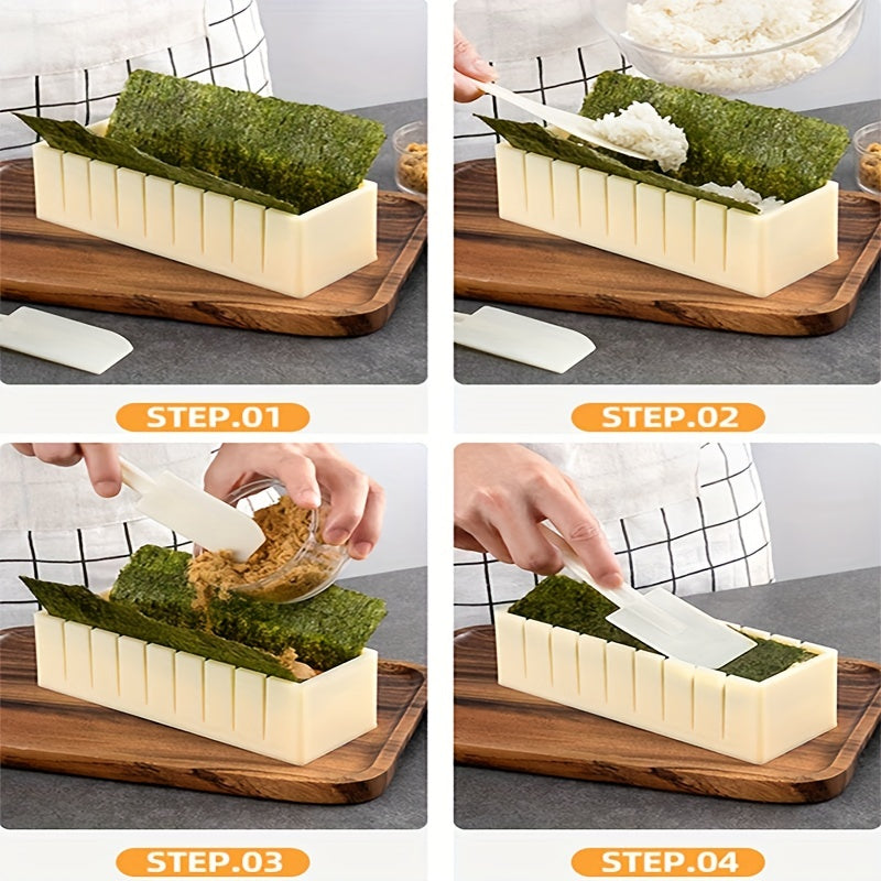 10pcs Sushi Maker Roller Rice Mold DIY Sushi Making Mold Kitchen Tool