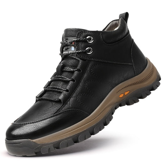 Men's Fuzz-lined Hiking Boots Lace-up Casual Walking Shoes