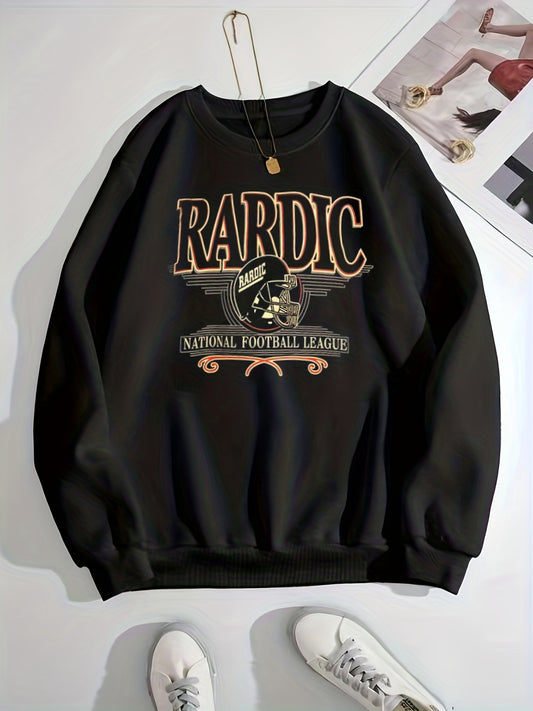 Letter & Graphic Print Pullover Sweatshirt for Women