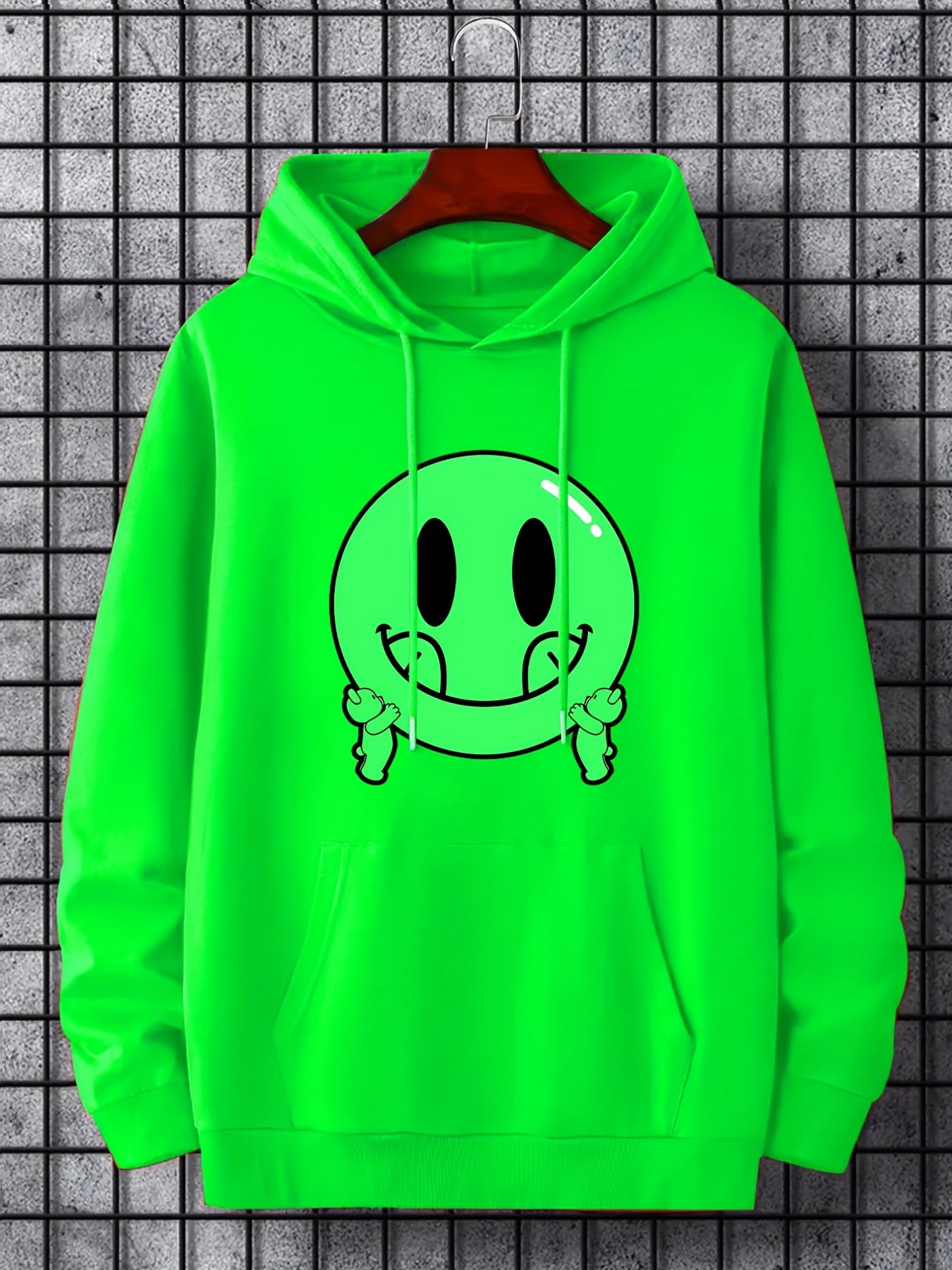 Smile Face Print Hoodie for Men