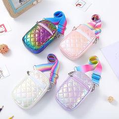 Girls Casual Reflective Crossbody Bag Large Capacity Phone Bag Coin Purse