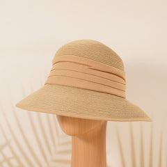 Foldable Bucket Hat Wide Brim Sun Visor Straw Hats Women Beach Fisherman Cap